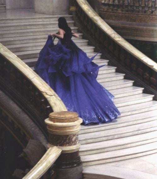 Woman climbing stairs